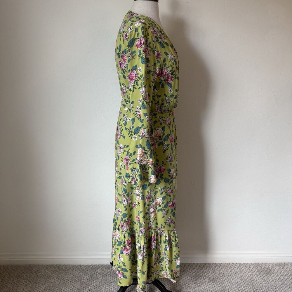 Womens Boho Floral True Wrap Bell Sleeve Maxi Dress Spring Wedding Guest Travel - Picture 9 of 16